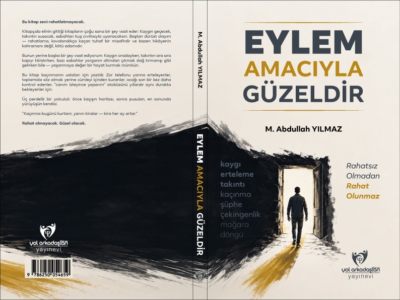 Eylem Amacıyla Güzeldir kitabının arka kapak, sırt ve ön kapak tasarımı